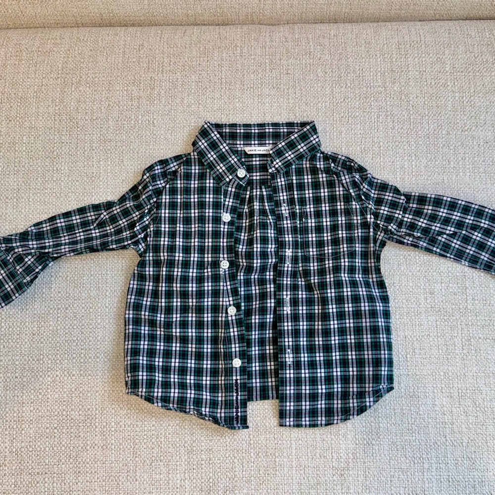 Janie and Jack Plaid Poplin Shirt